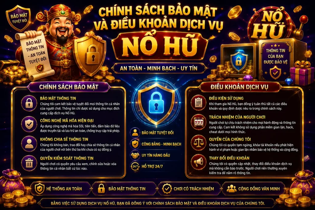 Chính sách bảo mật Nổ Hũ vàng son