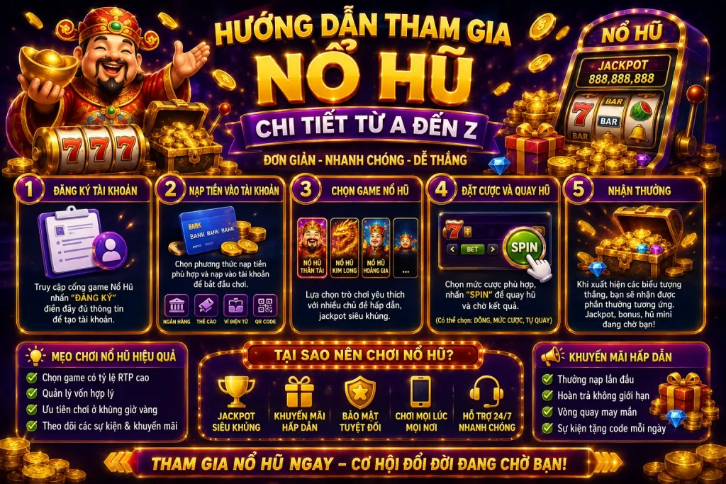 Hướng dẫn tham gia Nổ Hũ từ A đến Z
