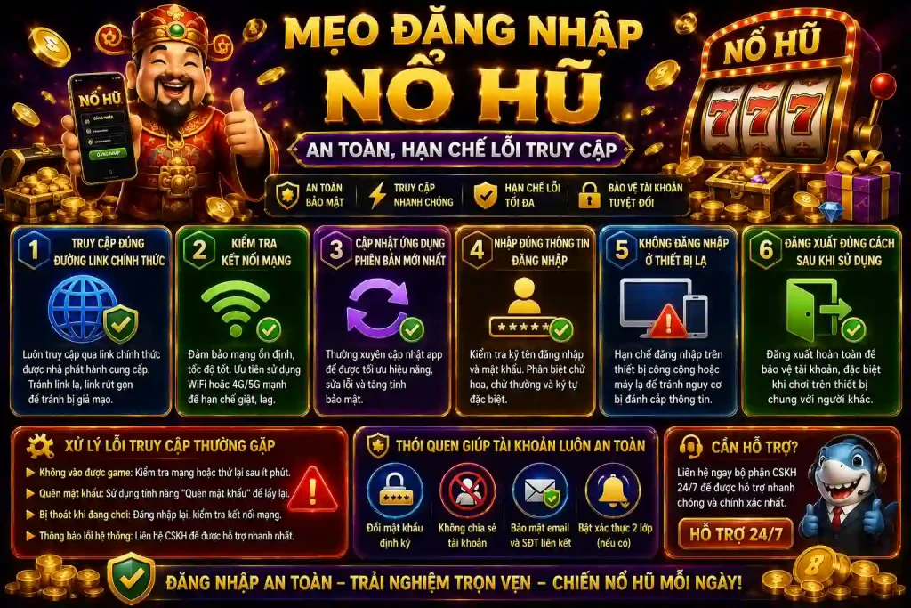 Mẹo đăng nhập Nổ Hũ an toàn
