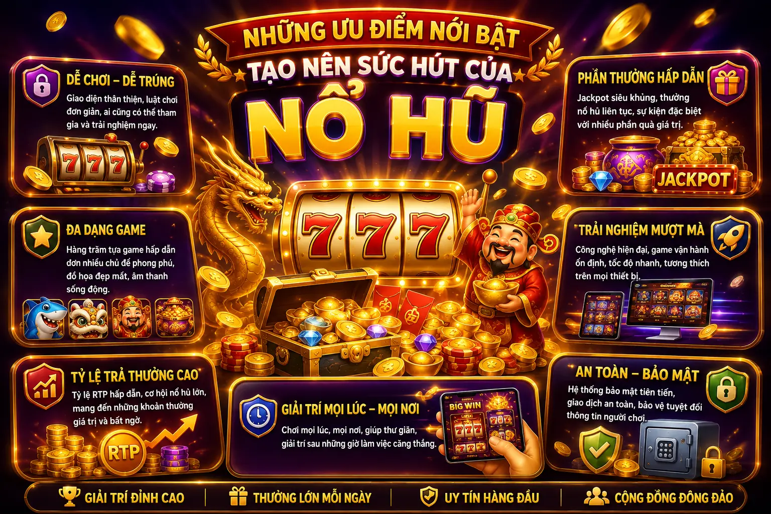 Nổ Hũ - Ưu Điểm Nổi Bật
